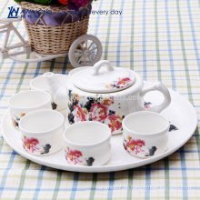 Wasserlilienentwurfs-Knochenporzellankongfu-Teesatz schöner Entwurfsgroßverkauf keramischer chinesischer Art